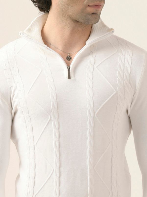 ALBION Mens Winter White Sweaters