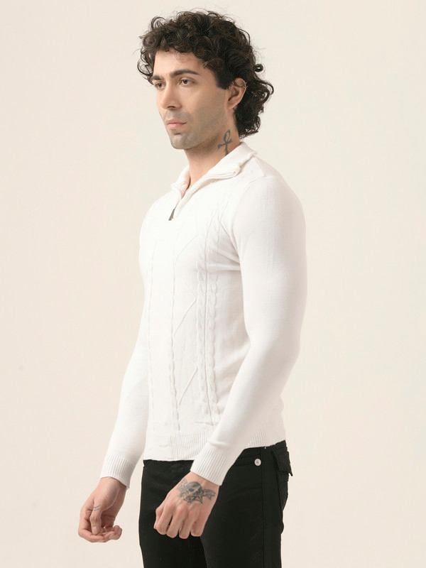 ALBION Mens Winter White Sweaters