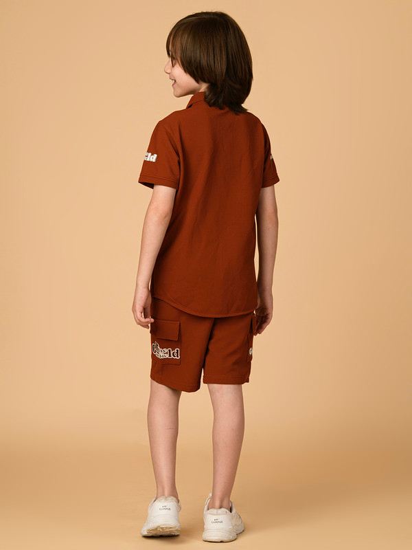 ALBION PREMIUM BOYS SET MEHROON COORD SET