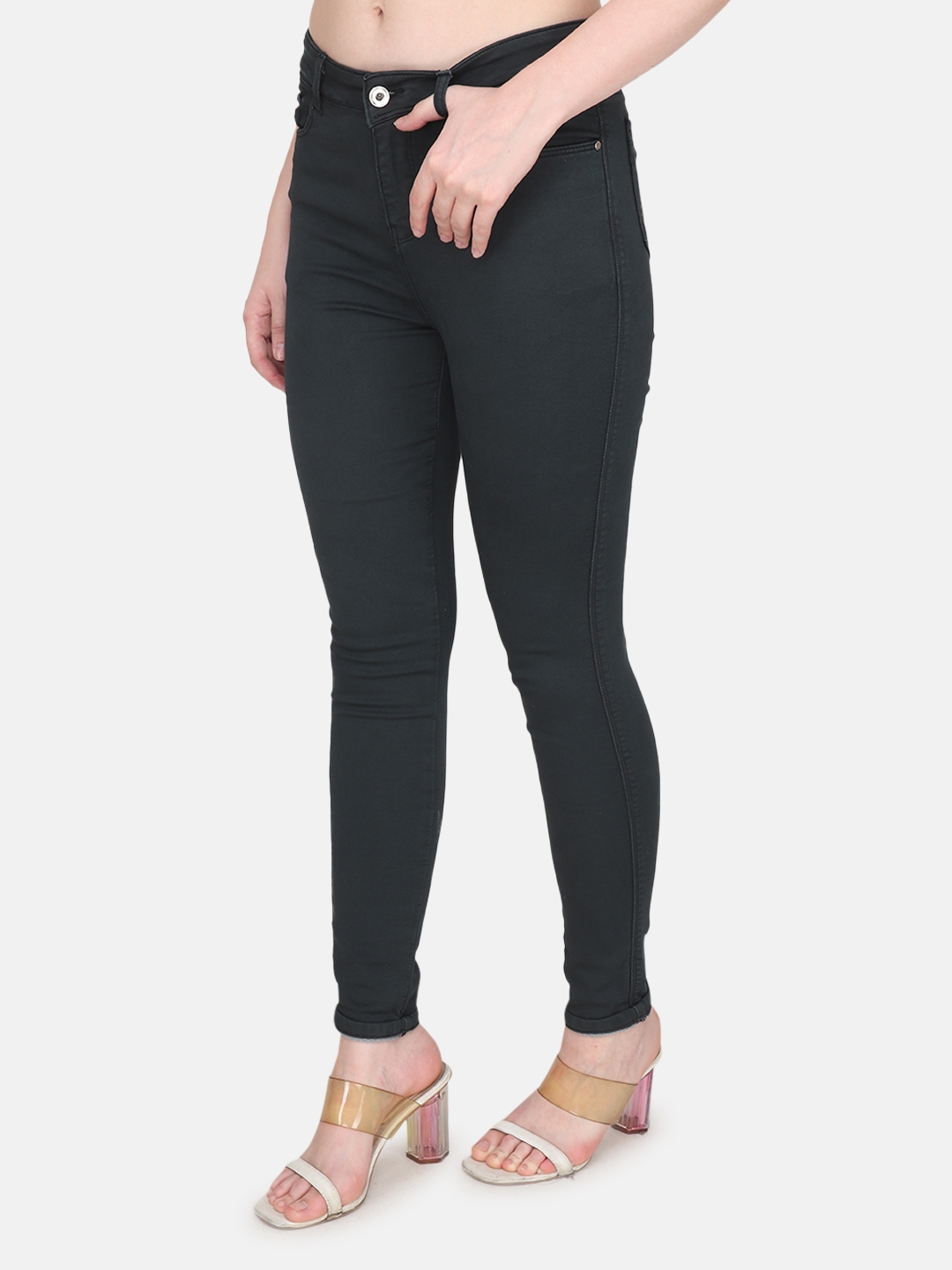 Albion | Albion By CnM Women Dark Grey Denim Stretchable Jeans 1