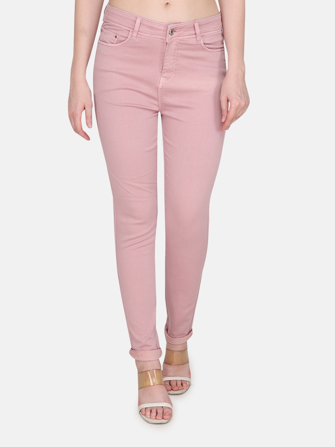 Albion | Albion By CnM Women Pink Denim Stretchable Jeans 0
