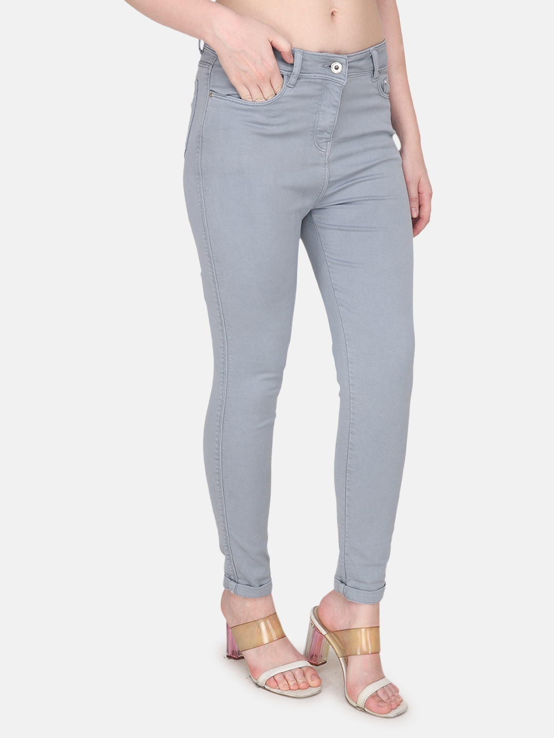 Albion | Albion By CnM Women Dark Grey Denim Stretchable Jeans 2