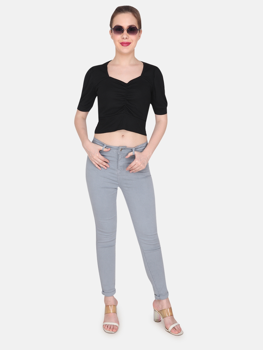 Albion | Albion By CnM Women Dark Grey Denim Stretchable Jeans 5