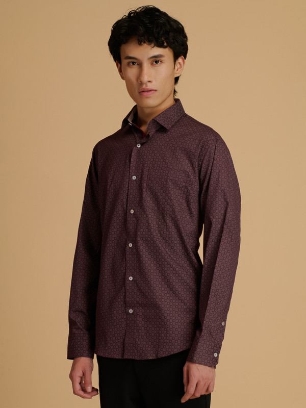 Albion Premium Mens Mehroon Shirt Fs