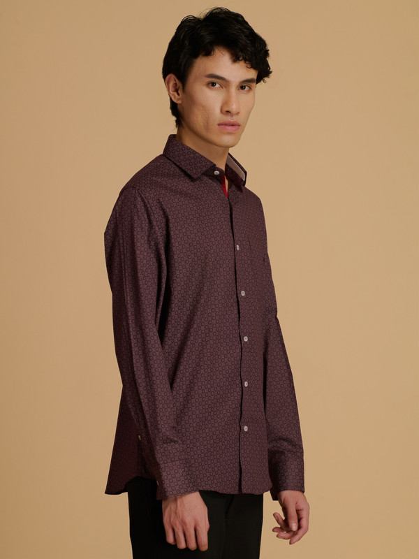 Albion Premium Mens Mehroon Shirt Fs