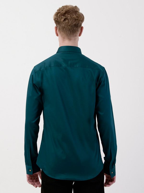 Albion Mens Green Shirt Full Sleeve