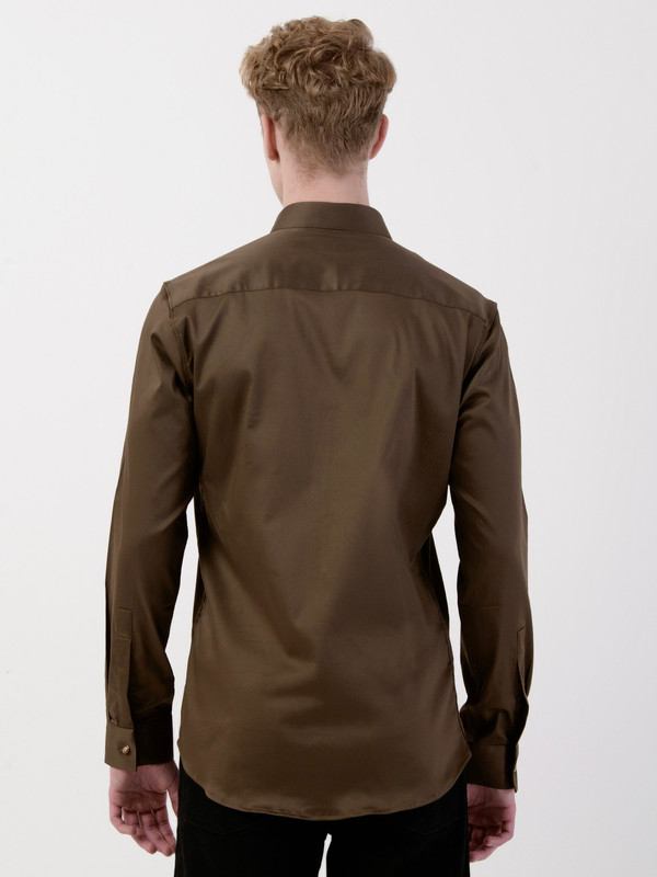 Albion Mens Khaki Shirt Full Sleeve