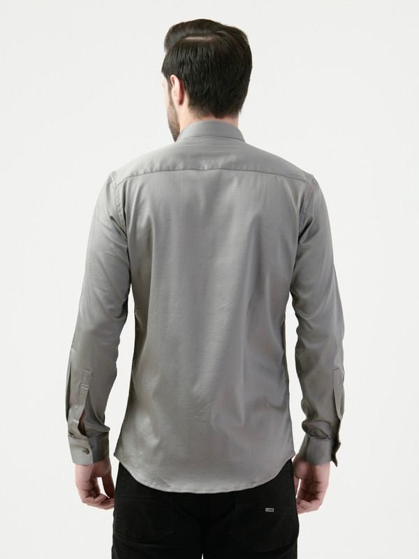 Albion Mens Gray Shirt Full Sleeve