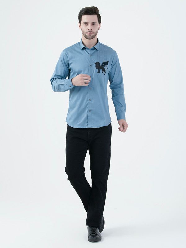 Albion Mens Aqua Shirt Full Sleeve