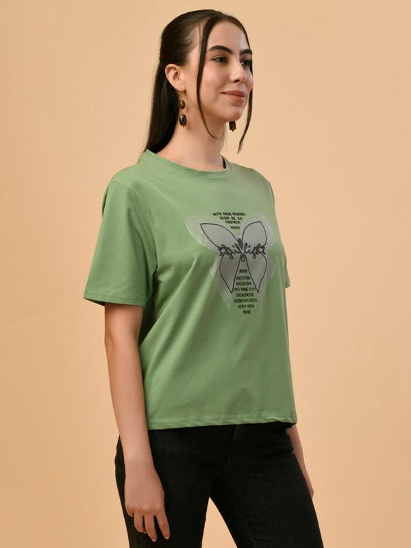 ALBION PREMIUM LADIES L.GREEN REGULAR T-SHIRT