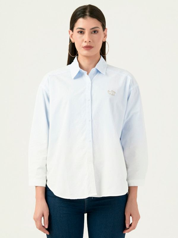 Albion Women Smart Premium Sky Casual Shirt
