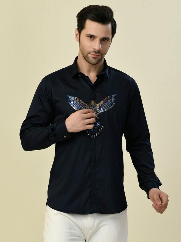 ALBION PREMIUM MANZON N BLUE MENS SHIRT