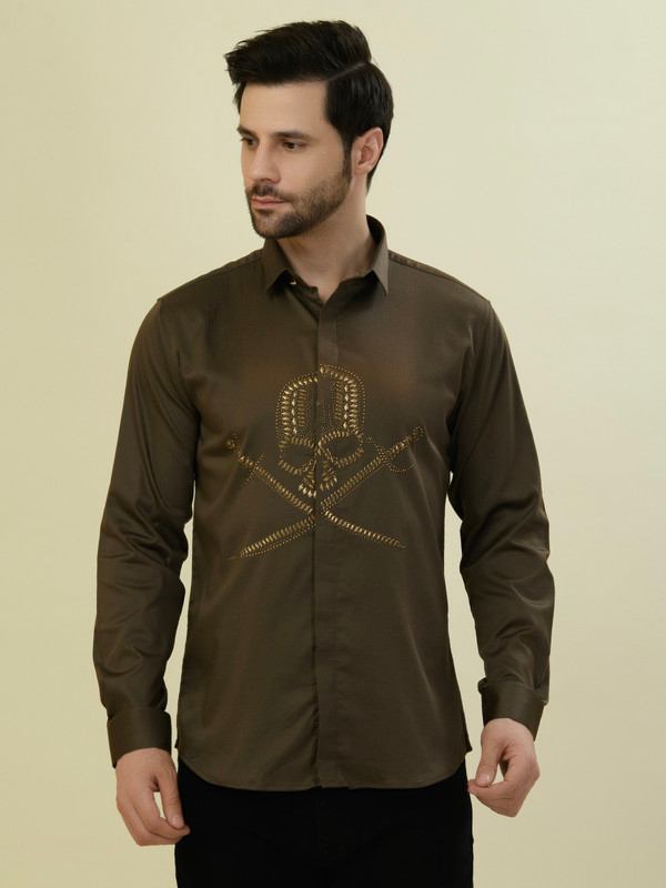ALBION PREMIUM MENS KHAKI SHIRT FS