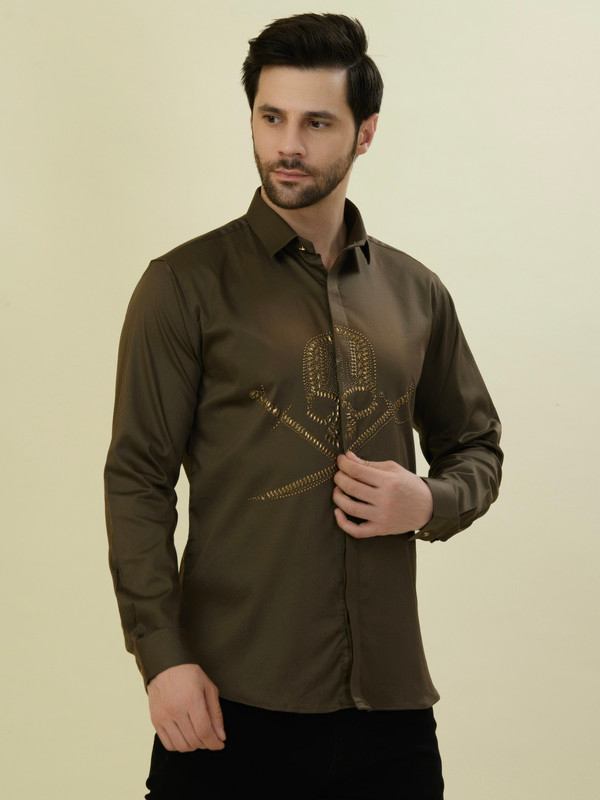 ALBION PREMIUM MENS KHAKI SHIRT FS
