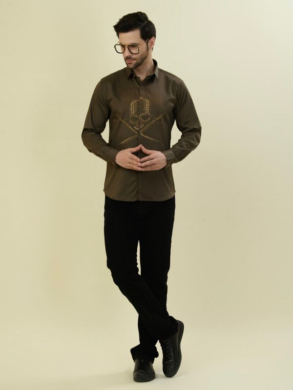 ALBION PREMIUM MENS KHAKI SHIRT FS