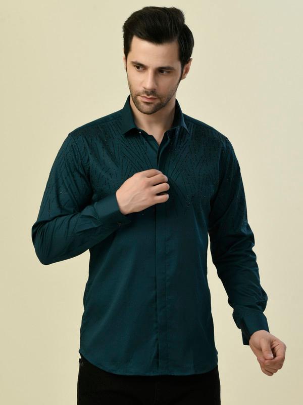 ALBION PREMIUM MANZON T BLUE MENS SHIRT