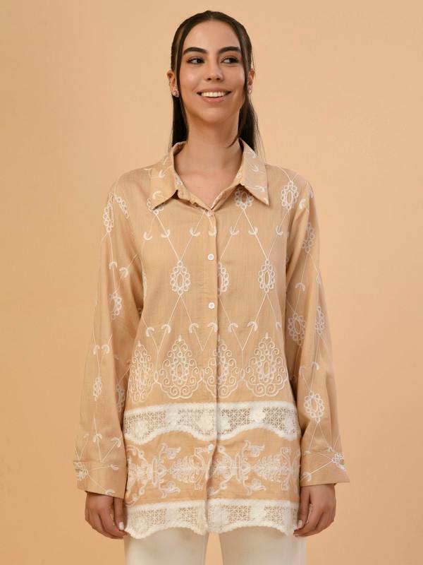 ALBION PREMIUM LADIES KHAKI BLOUSON TOP