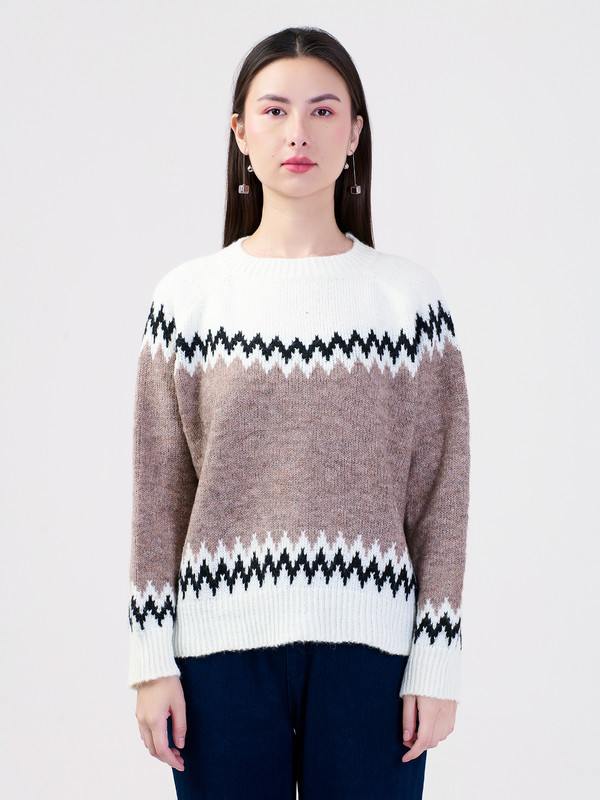 ALBION LADIES BROWN TOP (WOOLEN)