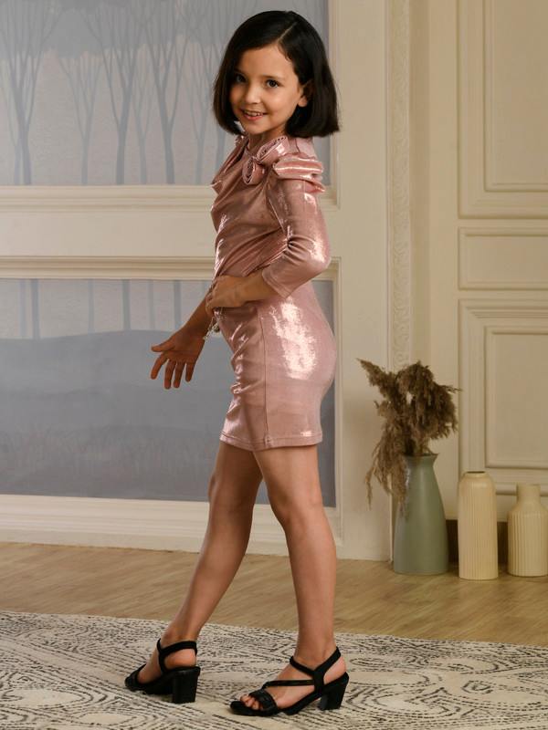 ALBION PREMIUM GIRLS TINY BABY PEACH FROCK
