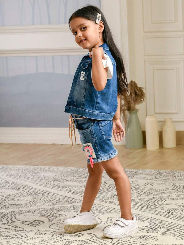 ALBION PREMIUM GIRLS SET CUTIES DENIM SKIRT TOP
