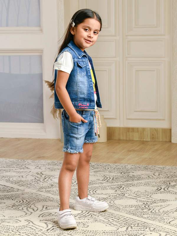 ALBION PREMIUM GIRLS SET CUTIES DENIM SKIRT TOP