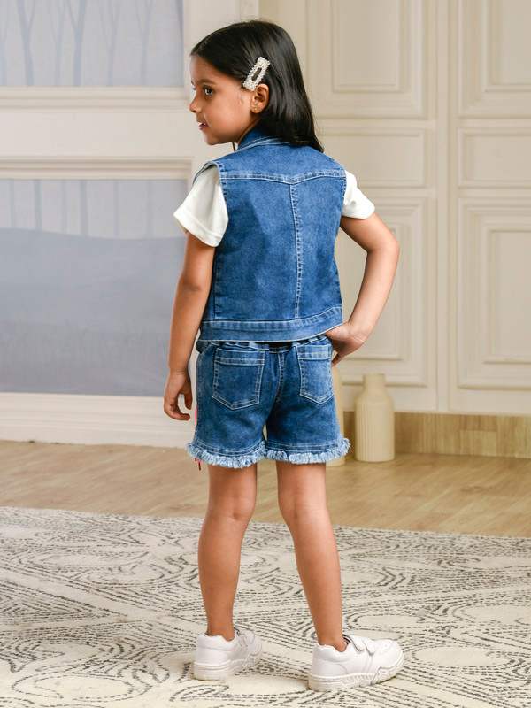 ALBION PREMIUM GIRLS SET CUTIES DENIM SKIRT TOP