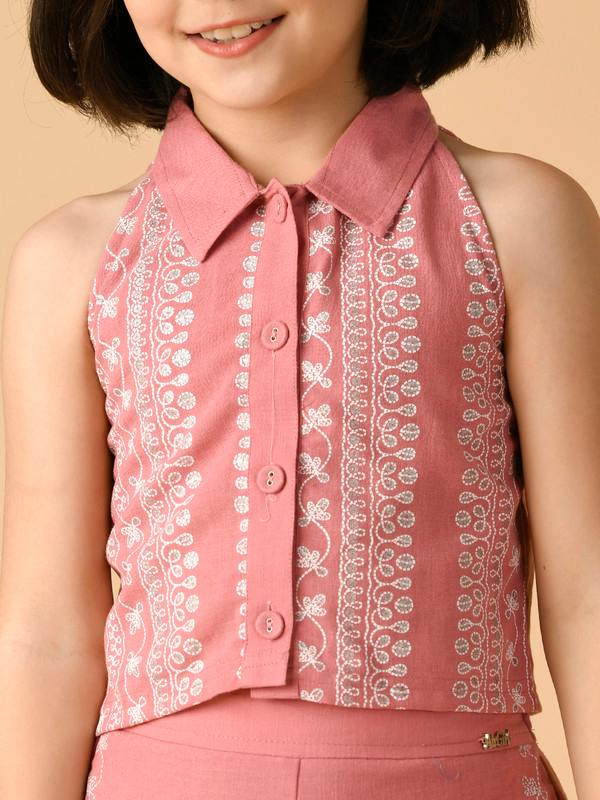 ALBION PREMIUM GIRLS SET BLUE (PEACH) SKIRT TOP