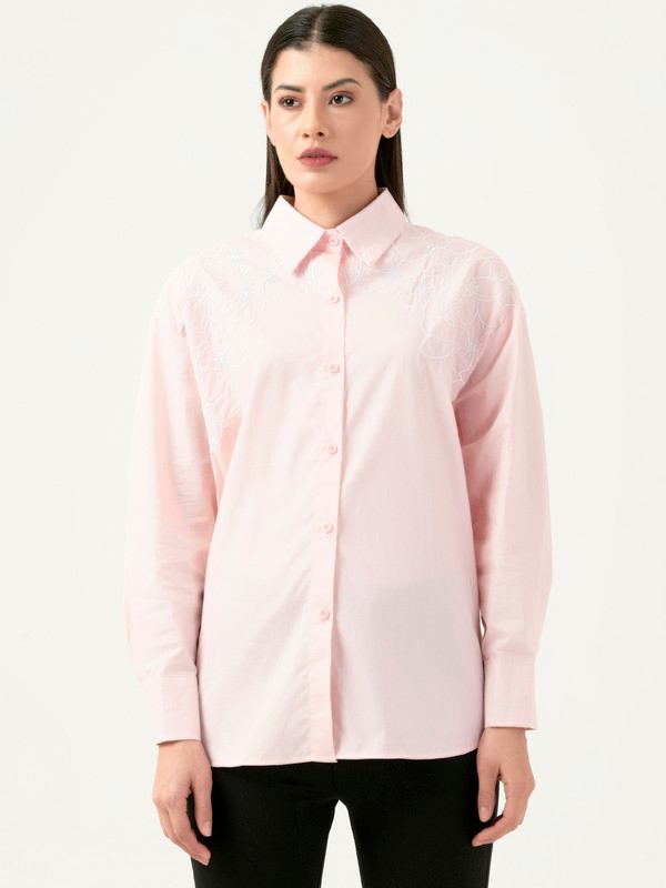 Albion Women Smart Premium Peach Casual Shirt