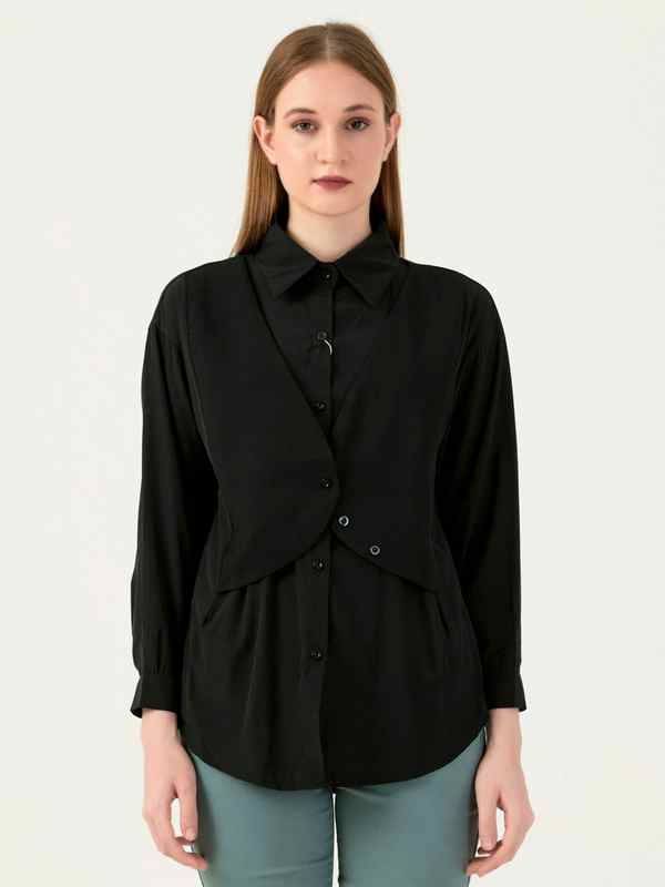 Albion Women Smart Premium Black Casual Shirt