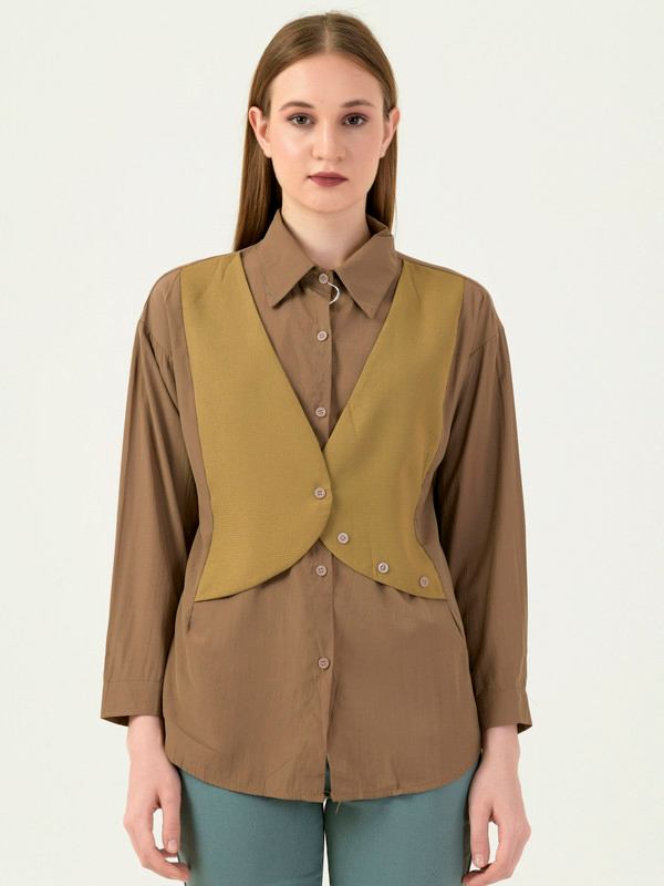 Albion Women Smart Premium Brown Casual Shirt
