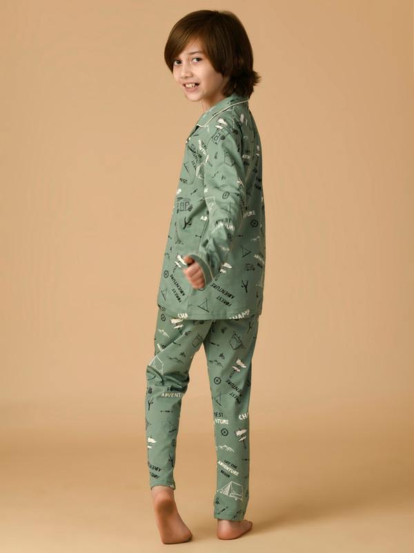 ALBION PREMIUM BOYS GREEN NIGHT SUIT
