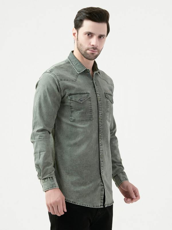 Albion Mens BLUE Shirt Full Sleeve