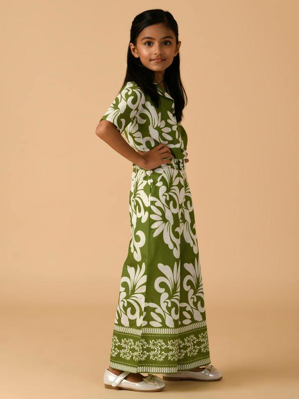 ALBION PREMIUM GIRLS SET GREEN SKIRT TOP