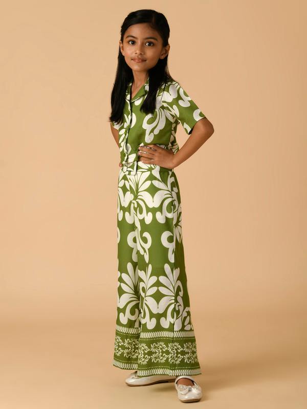 ALBION PREMIUM GIRLS SET GREEN SKIRT TOP