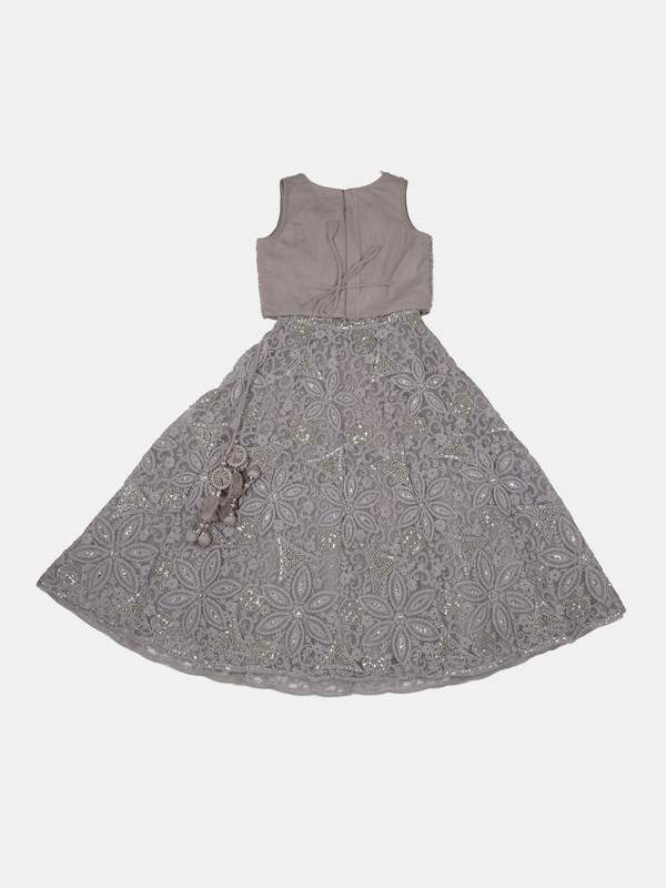 ALBION GIRLS ETHINIC GREY LEHANGA CHOLI