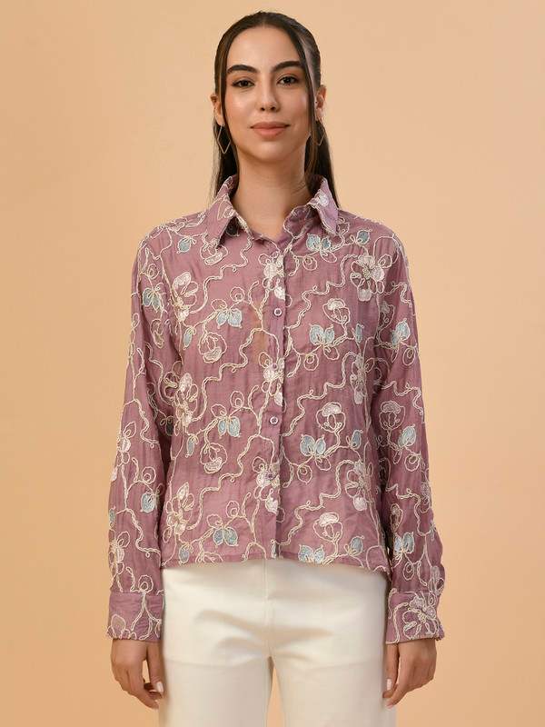 ALBION PREMIUM LADIES PURPLE BLOUSON TOP