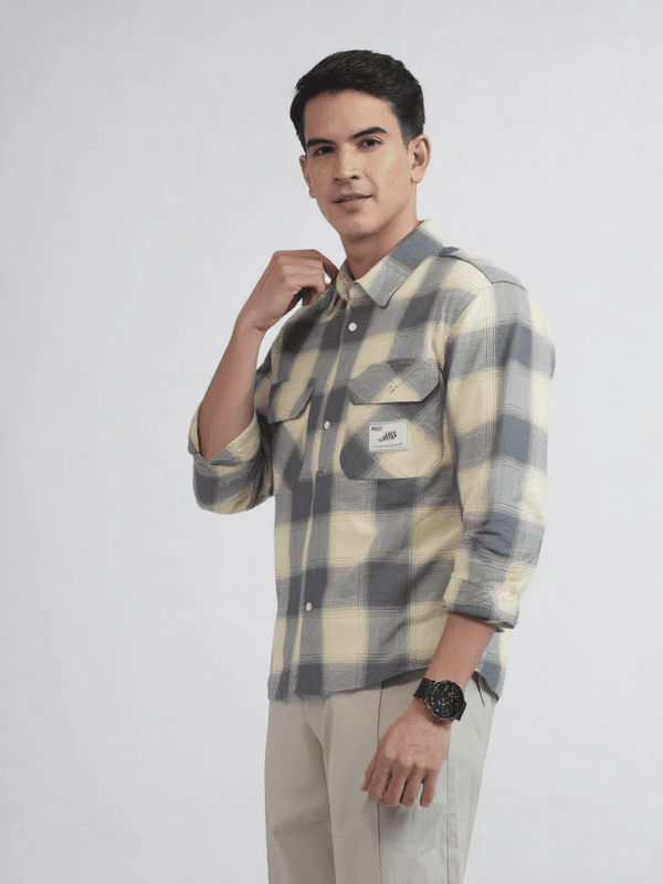 ALBION PREMIUM MENS CASUAL GREY SHIRT