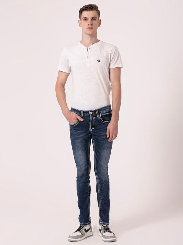 Albion Mens Dark Blue Jeans