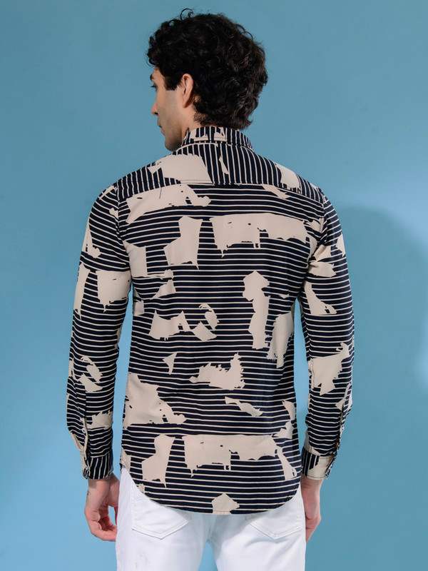 ALBION MENS ECOHAWK BLACK PRINT SHIRT