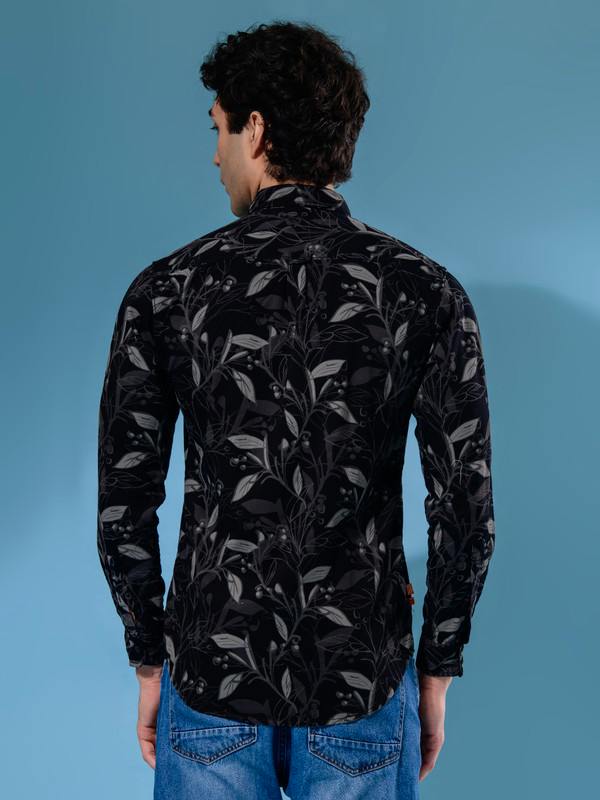ALBION MENS ECOHAWK BLACK PRINT SHIRT