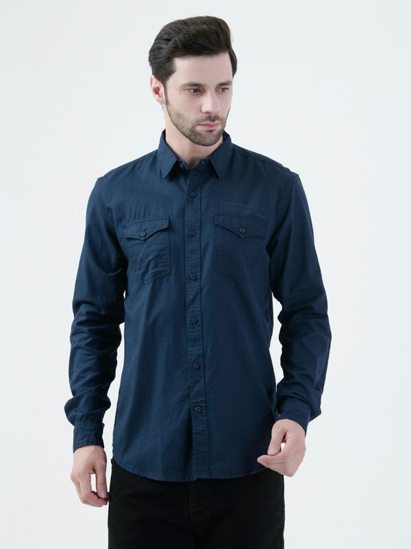 Albion Mens BLUE Shirt Full Sleeve