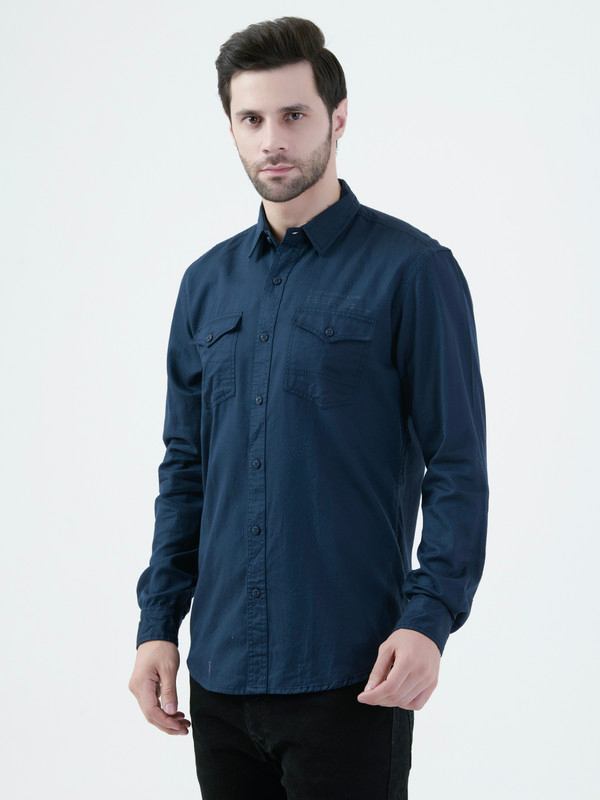 Albion Mens BLUE Shirt Full Sleeve