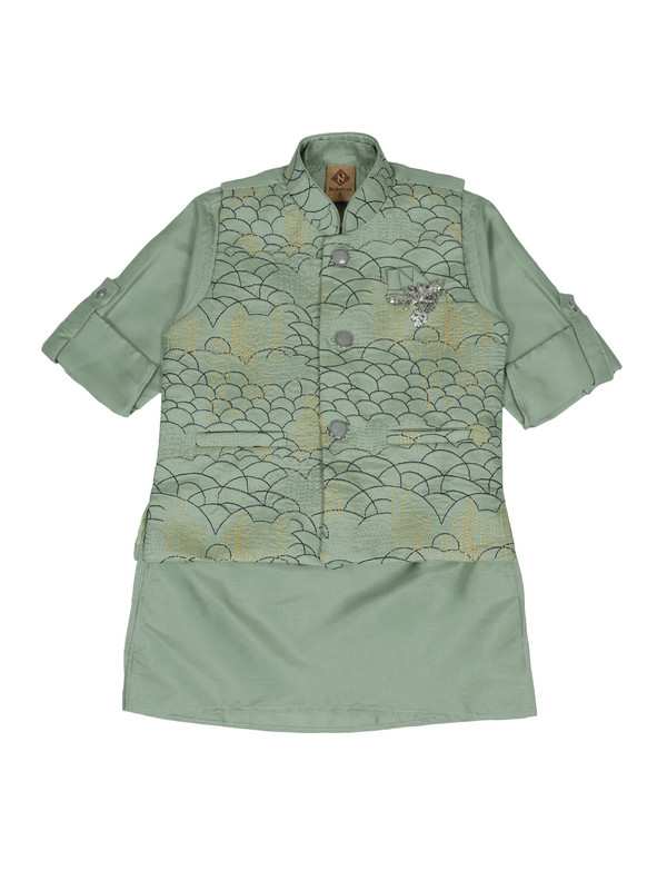 Albion Kids Boys Pista Kurta Pyjama