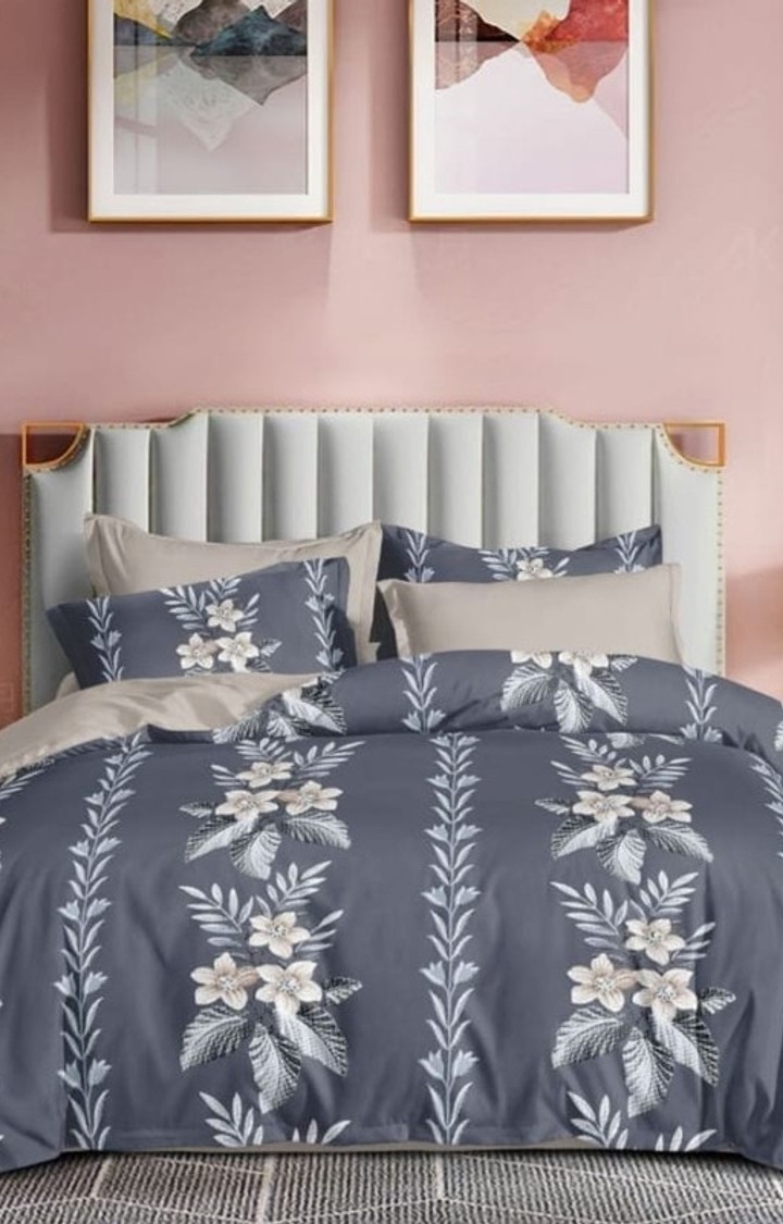 King Size Bedsheet Double Bed with 2 Pillow Covers, 300 TC Cotton
