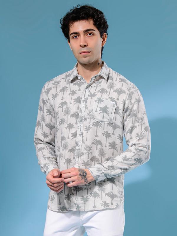 ALBION MENS ECOHAWK GREEN PRINT SHIRT