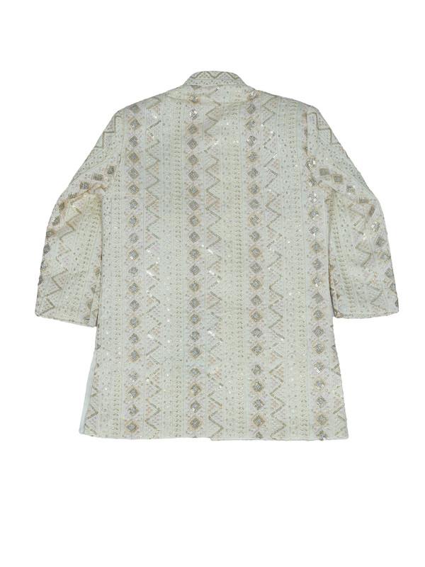 Albion Kids Boys Cream Indo Western Suit