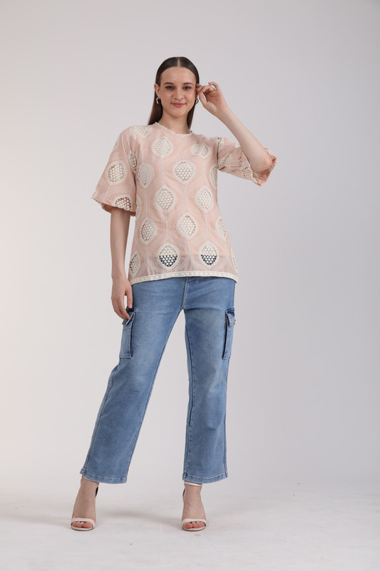 Albion Women Beage Blouson Top