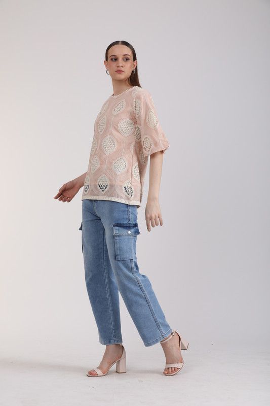 Albion Women Beage Blouson Top