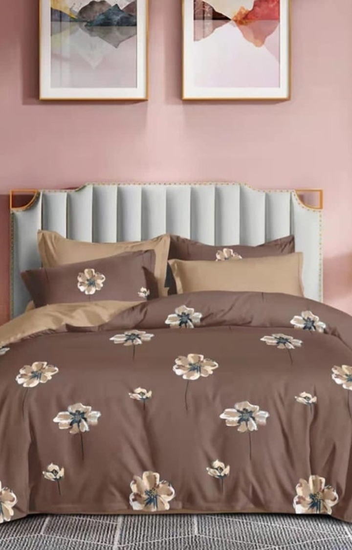 King Size Bedsheet Double Bed with 2 Pillow Covers, 300 TC Cotton