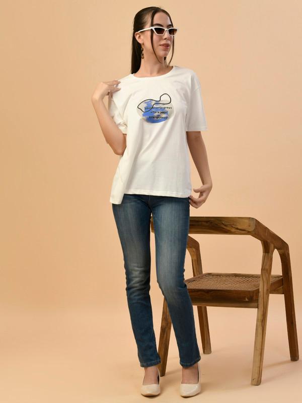 ALBION PREMIUM LADIES WHITE REGULAR T-SHIRT